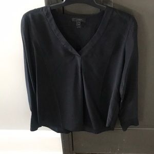 J Crew Black silk blouse
